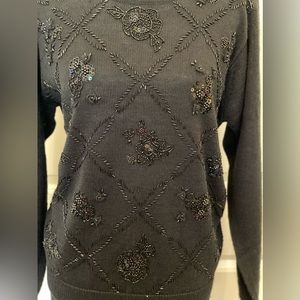 Alfred Dunner Beaded Sweater and Pants Set. Women’s, Black.